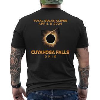 Cuyahoga Falls Ohio 2024 Total Solar Eclipse Men's T-shirt Back Print | Mazezy