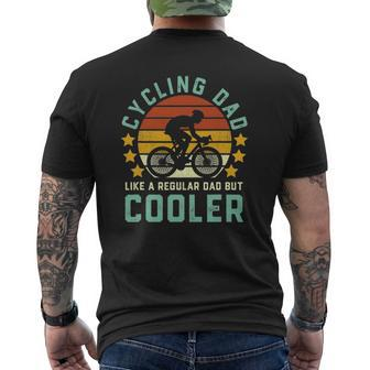 Cycling Dad Vintage Cyclist Bike Rider Dad Father's Day Mens Back Print T-shirt | Mazezy