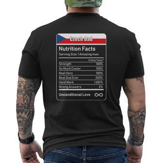 Czech Dad Nutrition Facts Father's Day Mens Back Print T-shirt | Mazezy