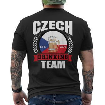 Czech Drinking Team Republic Flag Beer Party Idea Men's T-shirt Back Print - Monsterry