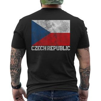 Czech Republic Flag Family Pride Country Vintage Men's T-shirt Back Print - Monsterry AU