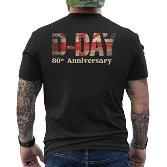 D-Day 80 Anniversary 1944 2024 Normandy Landings Uk Flag Men's T-shirt Back Print - Thegiftio UK