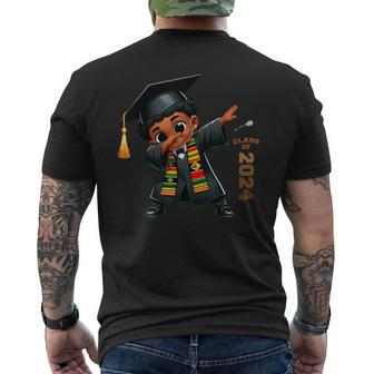 Dabbing African Black Toddler Boy Graduation Class Of 2024 Men's T-shirt Back Print - Seseable