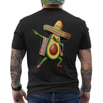 Dabbing Avocado Mexican Poncho Cinco De Mayo Men's T-shirt Back Print - Monsterry