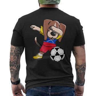 Dabbing Beagle Dog Venezuela Football Venezuelan Flag Soccer Men's T-shirt Back Print - Monsterry CA