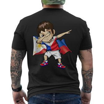 Dabbing Boy Philippine Flag Filipino Meme Jersey Dab T Men's T-shirt Back Print - Monsterry