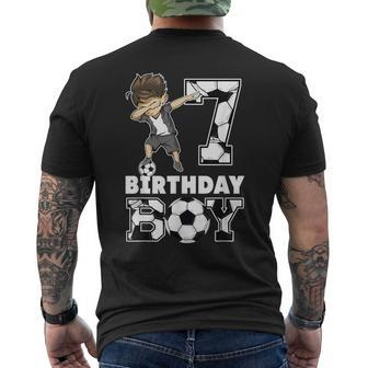 Dabbing Boy Soccer Player 7Th Birthday Boy 7 Year Old Men's T-shirt Back Print - Monsterry DE