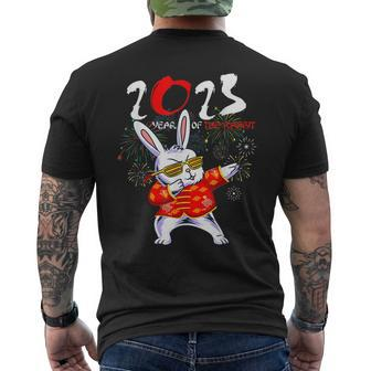 Dabbing Bunny Chinese New Year 2023 Year Of The Rabbit Mens Back Print T-shirt - Thegiftio UK