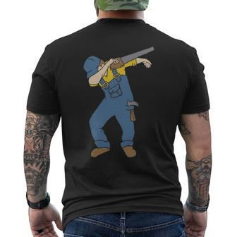 Dabbing Carpenter Dab Dance Woodworker Cool Humor Costume Men's T-shirt Back Print | Mazezy