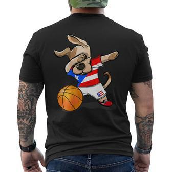 Dabbing Dog Puerto Rico Basketball Fans Jersey Sport Lovers Men's T-shirt Back Print - Monsterry