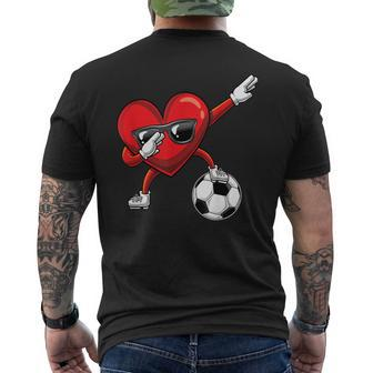 Dabbing Heart Dab Cute Valentines Day Boys Soccer Men's T-shirt Back Print - Monsterry CA