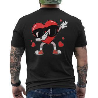 Dabbing Heart Valentines Day Boys Girls Love Dab Dance Men's T-shirt Back Print - Monsterry AU