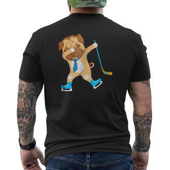 Dabbing Ice Hockey T Best Dog Dad Ever Boys Kids Mens Back Print T-shirt | Mazezy