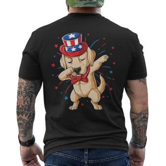 Dabbing Labrador 4Th Of July Men Usa American Flag Men's T-shirt Back Print | Mazezy