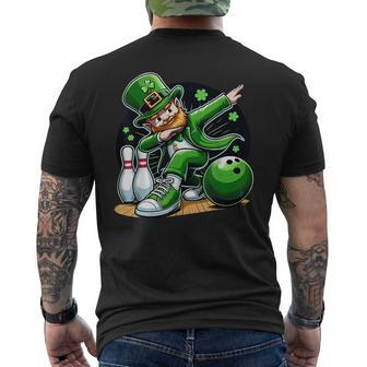 Dabbing Leprechaun Bowling Irish Bowler St Patrick's Day Men's T-shirt Back Print - Seseable
