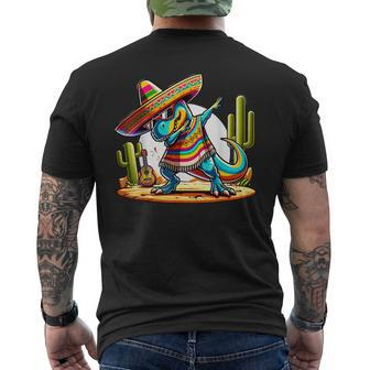 Dabbing Mexican Dinosaur Poncho Cinco De Mayo Let's Fiesta Men's T-shirt Back Print - Thegiftio UK