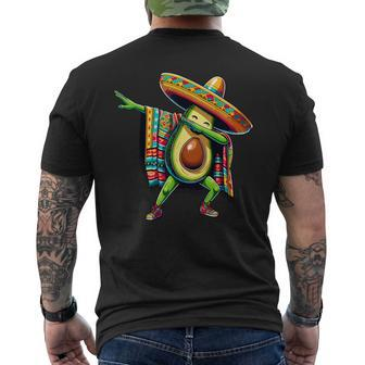 Dabbing Mexican Poncho Avocado Cinco De Mayo Men's T-shirt Back Print | Mazezy