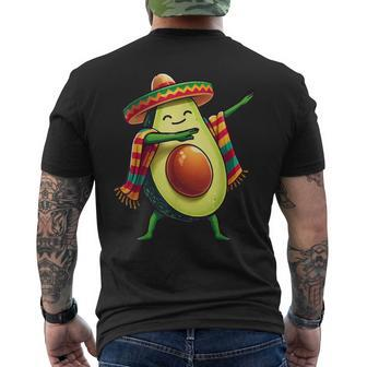 Dabbing Mexican Poncho Avocado Cinco De Mayo Men's T-shirt Back Print - Monsterry CA