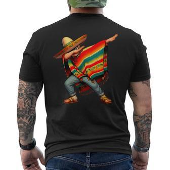 Dabbing Mexican Poncho Cinco De Mayo Boys Toddlers Men's T-shirt Back Print | Mazezy