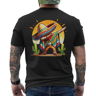 Dabbing Mexican Poncho Sombrero Dab Dance Cinco De Mayo Men's T-shirt Back Print - Seseable