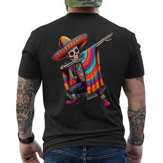 Dabbing Mexican Skeleton Poncho Cinco De Mayo Let's Fiesta Men's T-shirt Back Print | Mazezy UK