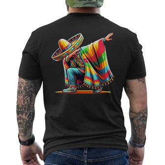 Dabbing Mexican Sombrero Dab Poncho Cinco De Mayo Men's T-shirt Back Print - Monsterry CA