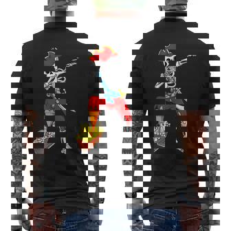 Dabbing Pirate Skeleton Dab Kids Halloween Costume Mens Back Print T-shirt - Thegiftio