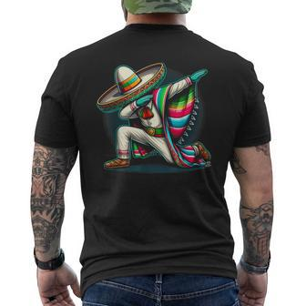 Dabbing Poncho Cinco De Mayo Mexican Sombrero Festival Men's T-shirt Back Print - Monsterry UK