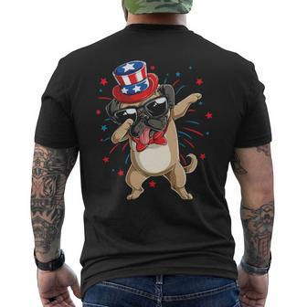 Dabbing Pug 4Th Of July Usa American Flag Men's T-shirt Back Print | Mazezy DE