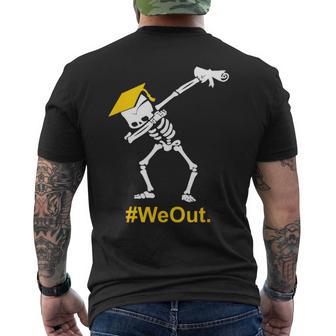 Dabbing Skeleton Graduation Graduate Weout Men's T-shirt Back Print - Monsterry AU