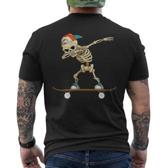Dabbing Skeleton Skater Black T-Shirt mit Rückendruck - Seseable