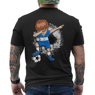 Dabbing Soccer Boy Nicaragua Jersey Nicaragua Football Fans Mens Back Print T-shirt - Thegiftio
