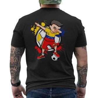 Dabbing Soccer Boy Venezuela Football Lovers Jersey Sport Men's T-shirt Back Print - Monsterry