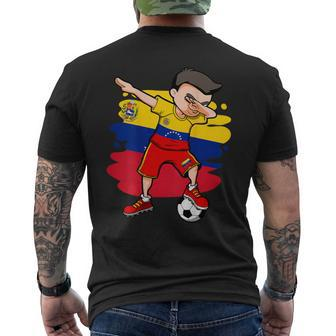 Dabbing Soccer Boy Venezuela Jersey Venezuelan Football Fans Men's T-shirt Back Print - Monsterry
