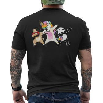 Dabbing Team Unicorn Panda Pug Dab Birthday Gif Men's T-shirt Back Print | Mazezy DE