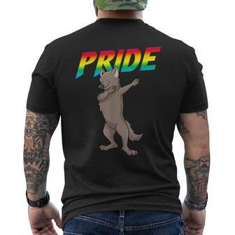 Dabbing Wolf Lesbian Bisexual Gay Lgbt Pride Men's T-shirt Back Print - Monsterry CA