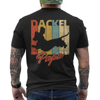 Dachshund Daschel Papa Dachshund Dog Retro Vintage T-Shirt mit Rückendruck - Seseable