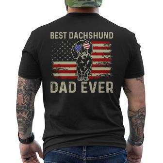 Dachshund Dog Dad Fathers Day Best Dachshund Dad Ever Men's T-shirt Back Print | Mazezy