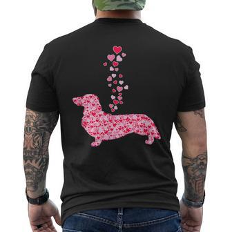 Dachshund Hearts Cute Dog Lover Valentines Day Men's T-shirt Back Print - Monsterry CA