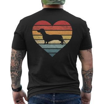 Dachshund Lover Owner Retro Sunset Dog Silhouette Men's T-shirt Back Print | Mazezy