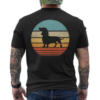Dachshund Retro Vintage 60S 70S Sunset Wiener Dog Lovers Men's T-shirt Back Print | Mazezy