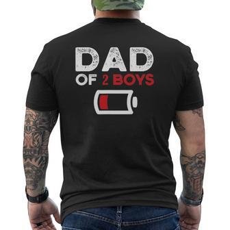 Dad Of 2 Boys Father's Day Mens Back Print T-shirt | Mazezy