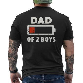 Dad Of 2 Boys Mens Back Print T-shirt | Mazezy
