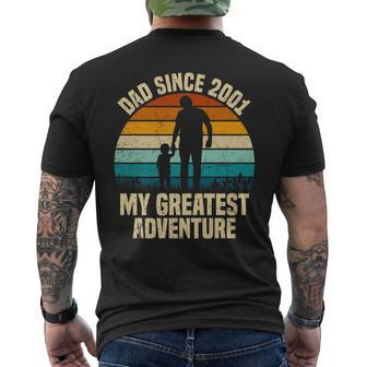 Dad Since 2001 My Greatest Adventure Vintage Father's Day Men's T-shirt Back Print - Thegiftio UK