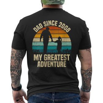Dad Since 2008 My Greatest Adventure Vintage Father's Day Men's T-shirt Back Print - Thegiftio UK