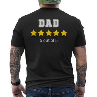 Dad 5 Stars Cool Familyatertag Geschenk Fürater T-Shirt mit Rückendruck - Geschenkecke