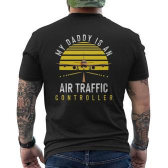 Dad Air Traffic Controller Daddy Father Atc Airplane Mens Back Print T-shirt | Mazezy