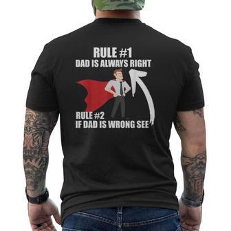 Dad Is Always Right Mens Back Print T-shirt | Mazezy