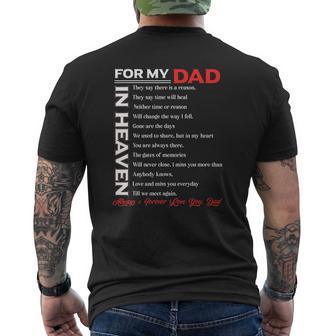 Dad My Angels In Memory Of Parents In Heaven Mens Back Print T-shirt | Mazezy