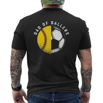 Dad Of Ballers Father Son Softball Soccer Player Coach Mens Back Print T-shirt | Mazezy